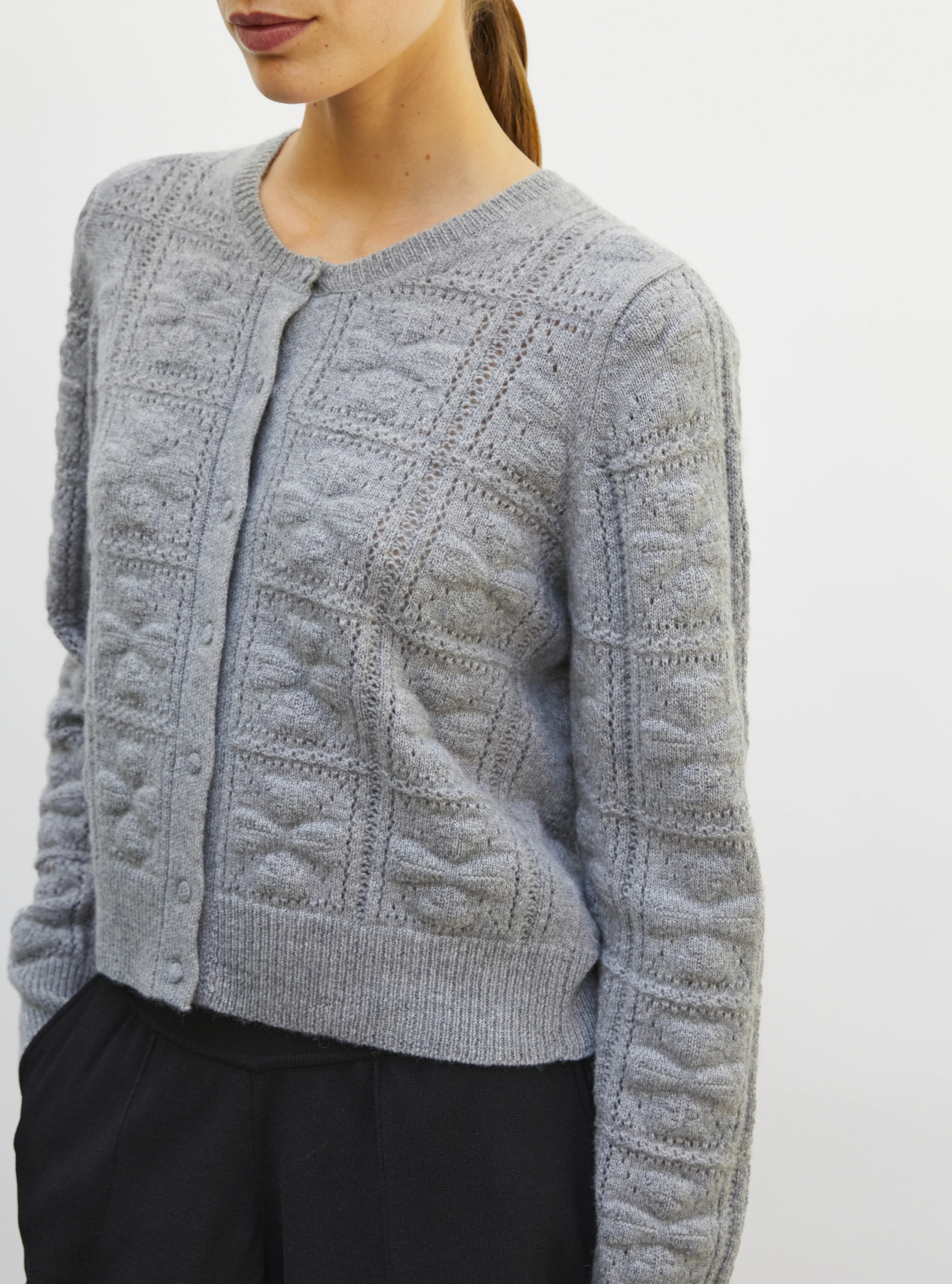 cardigan doux maille trèfle - Image 3