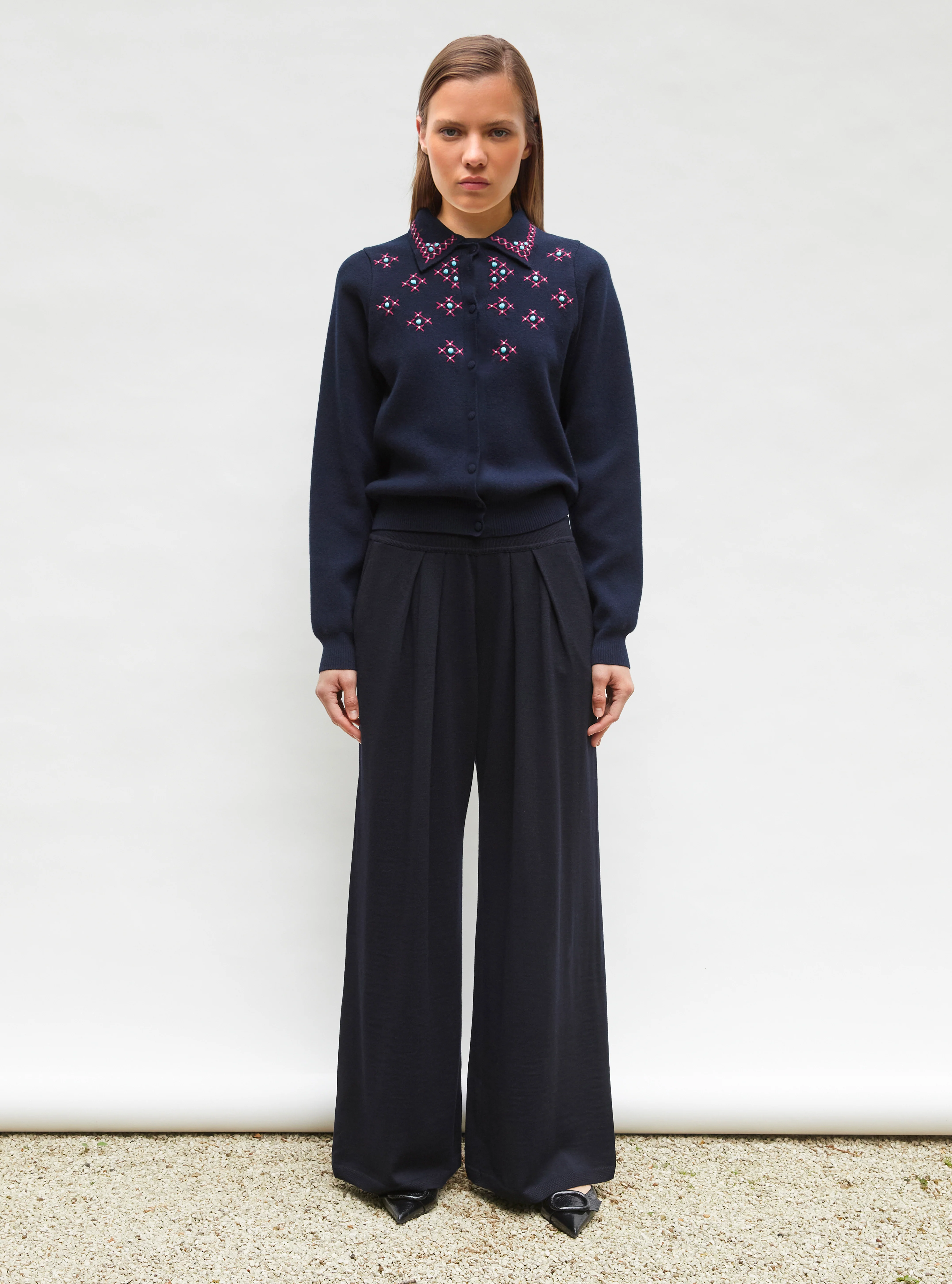cardigan maille brodé main - Image 3