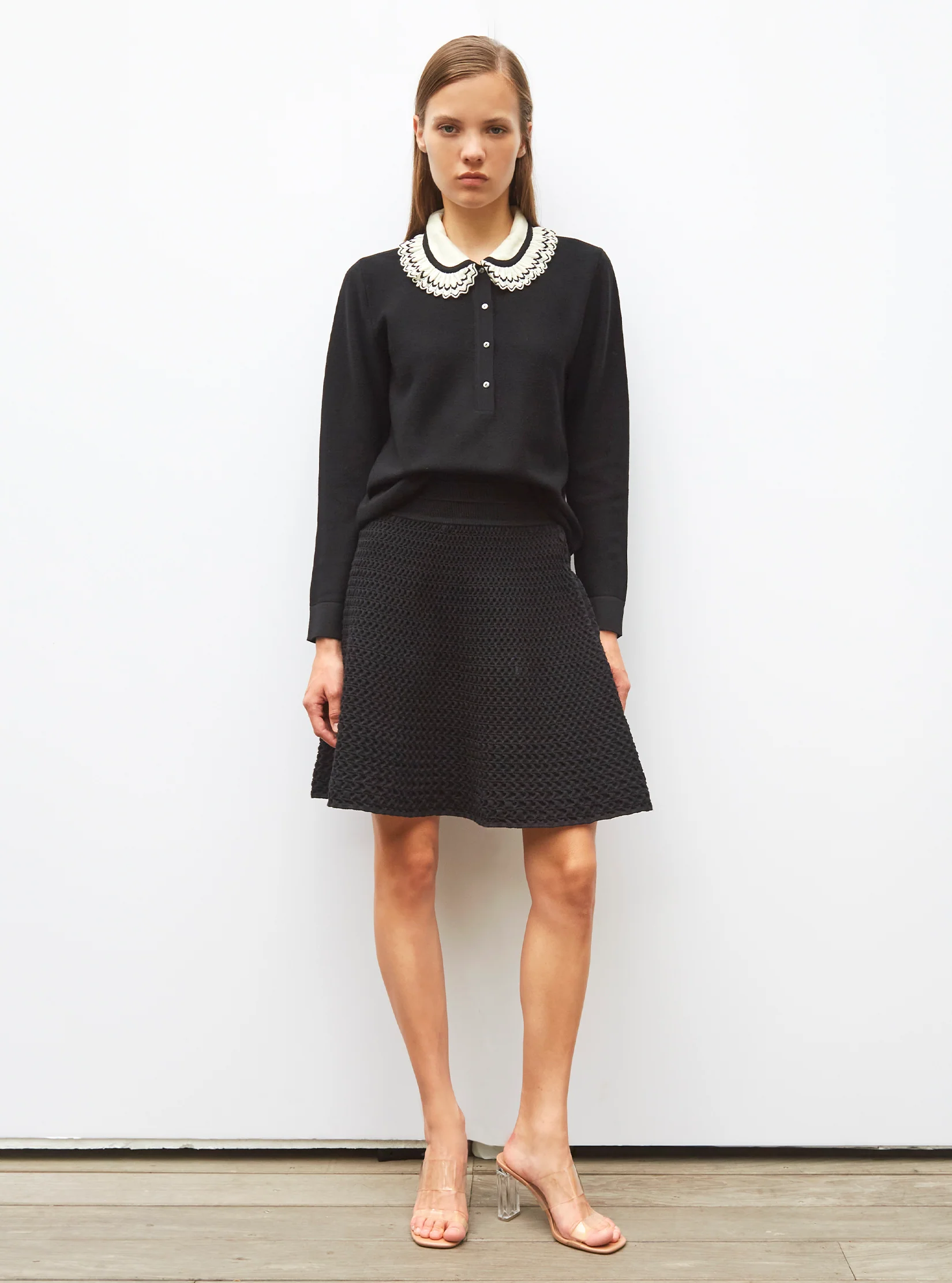 chemise en maille col volanté - Image 3