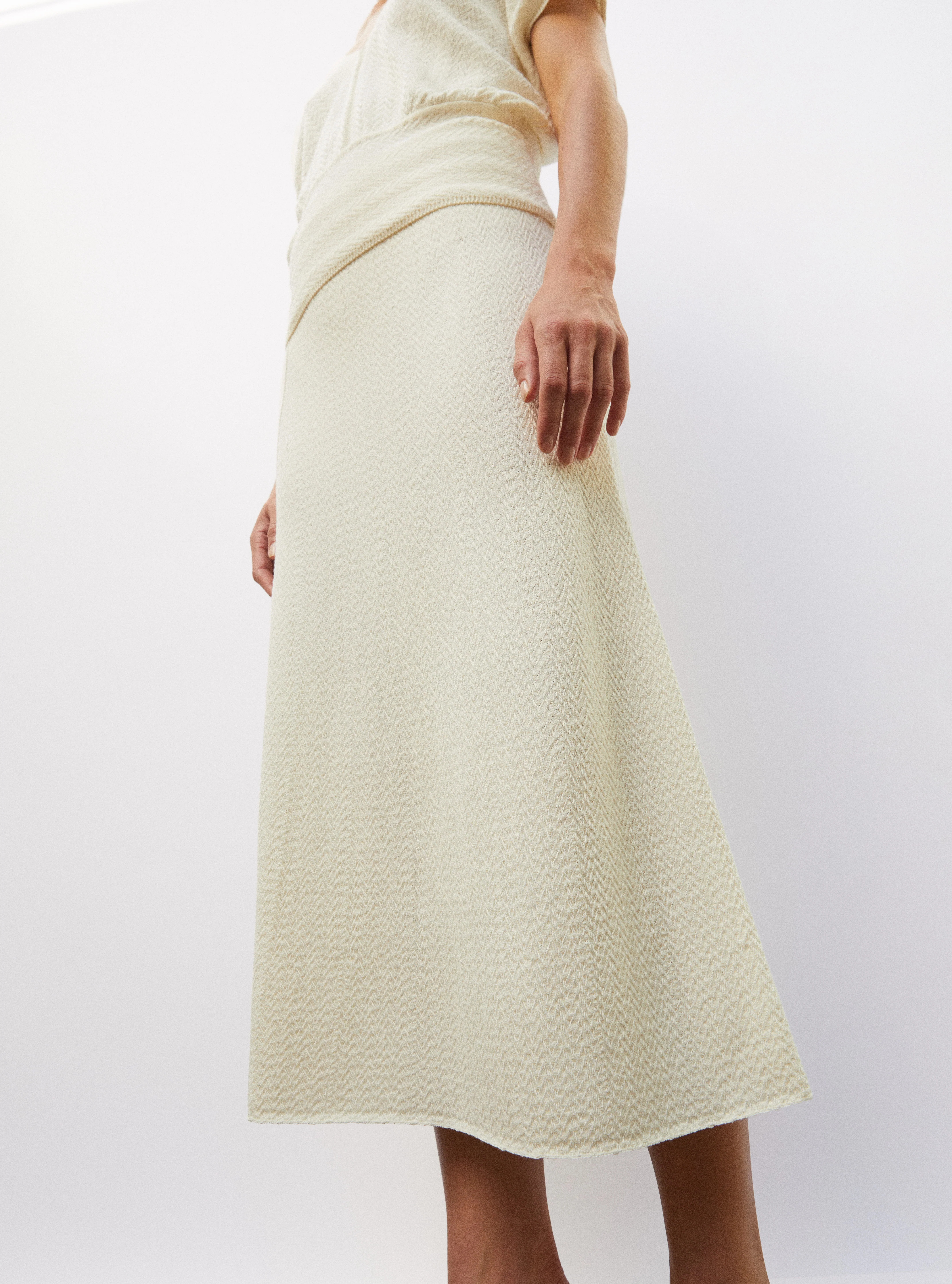 jupe fendue maille chevron - Image 3