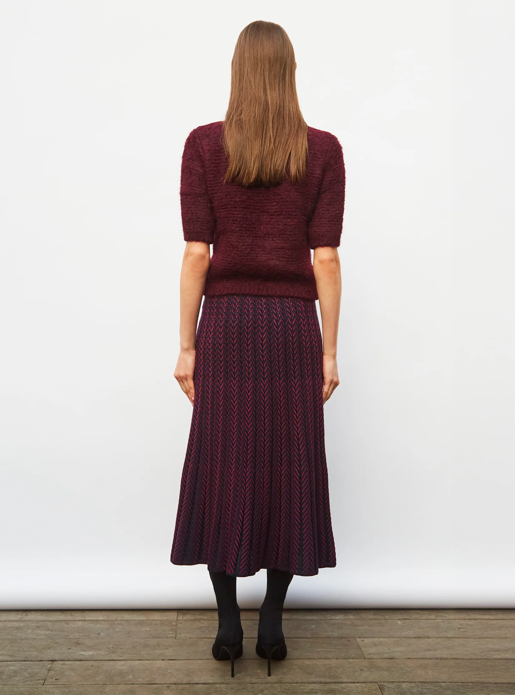 jupe longue maille chevrons - Image 5