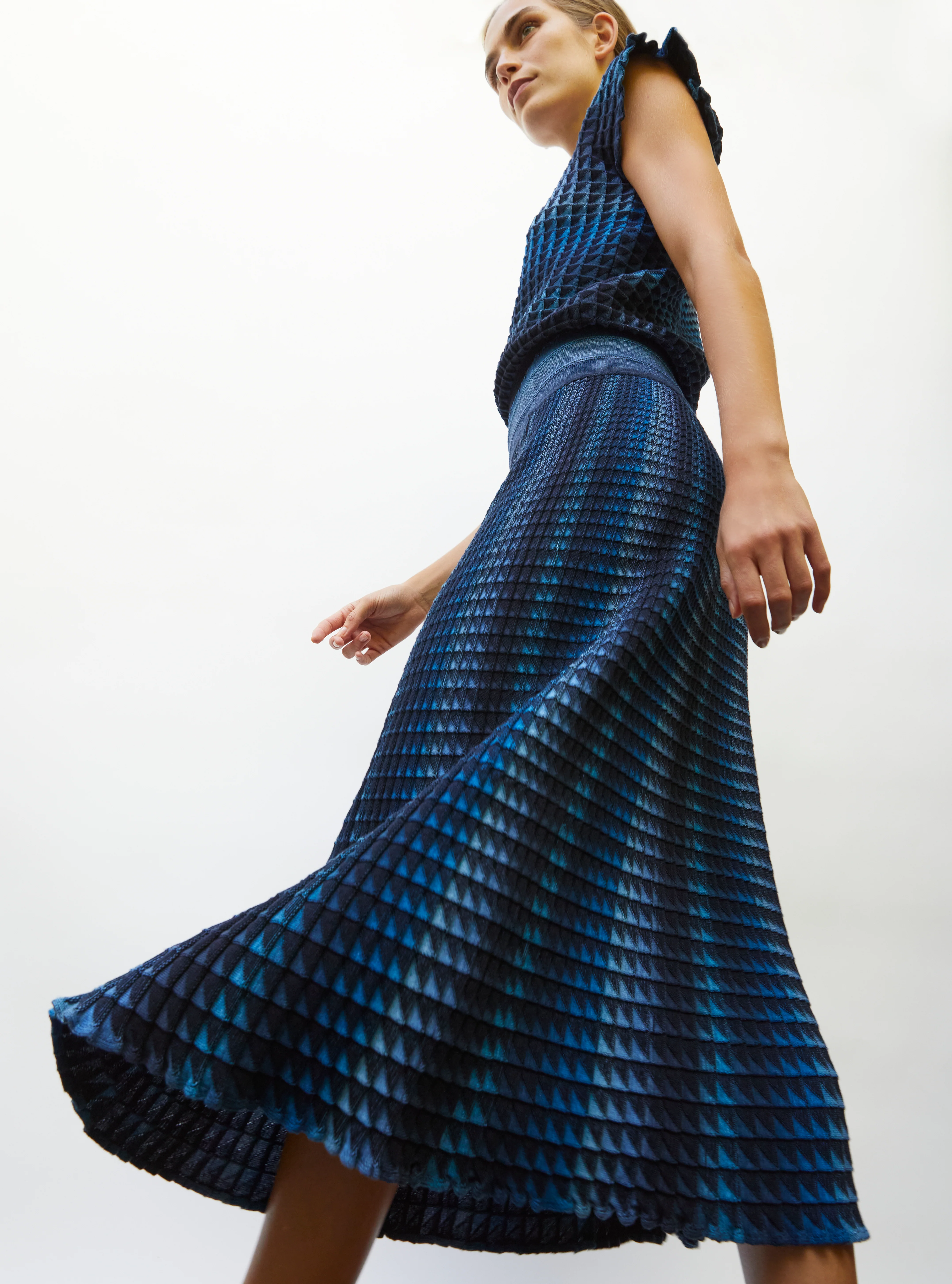 jupe fluide maille origami - Image 3