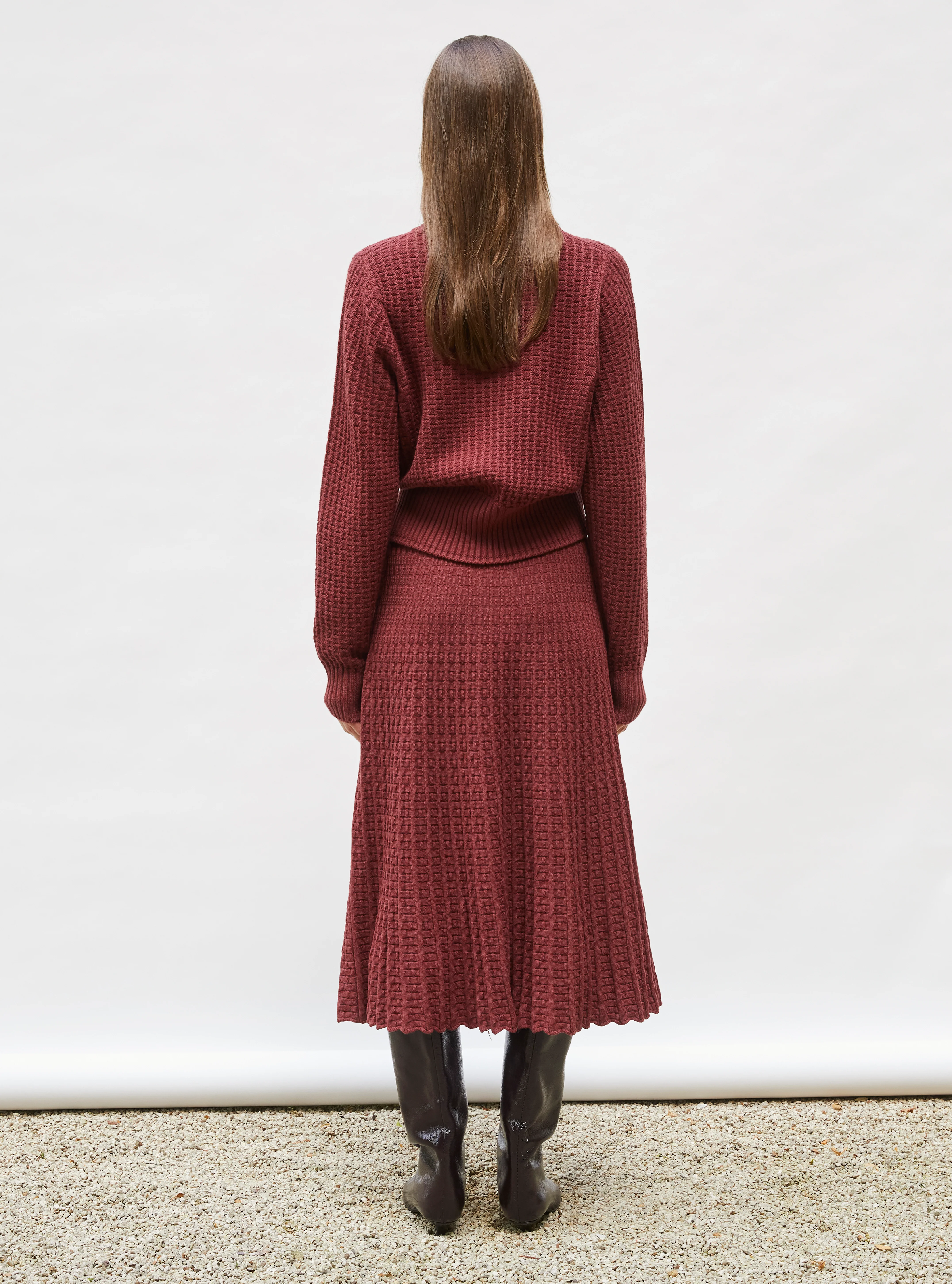 jupe longue maille cannage - Image 4