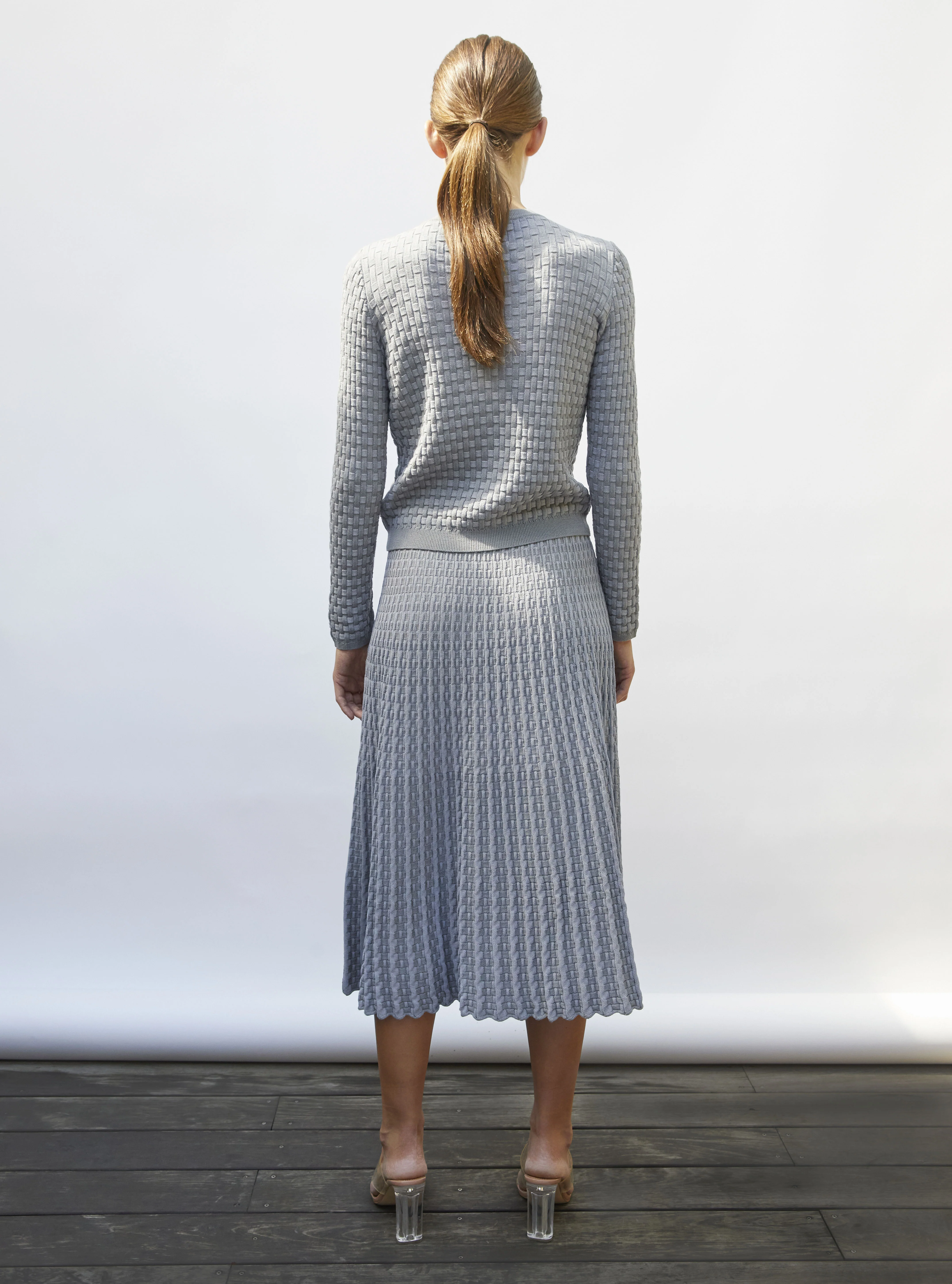 jupe longue maille cannage - Image 4