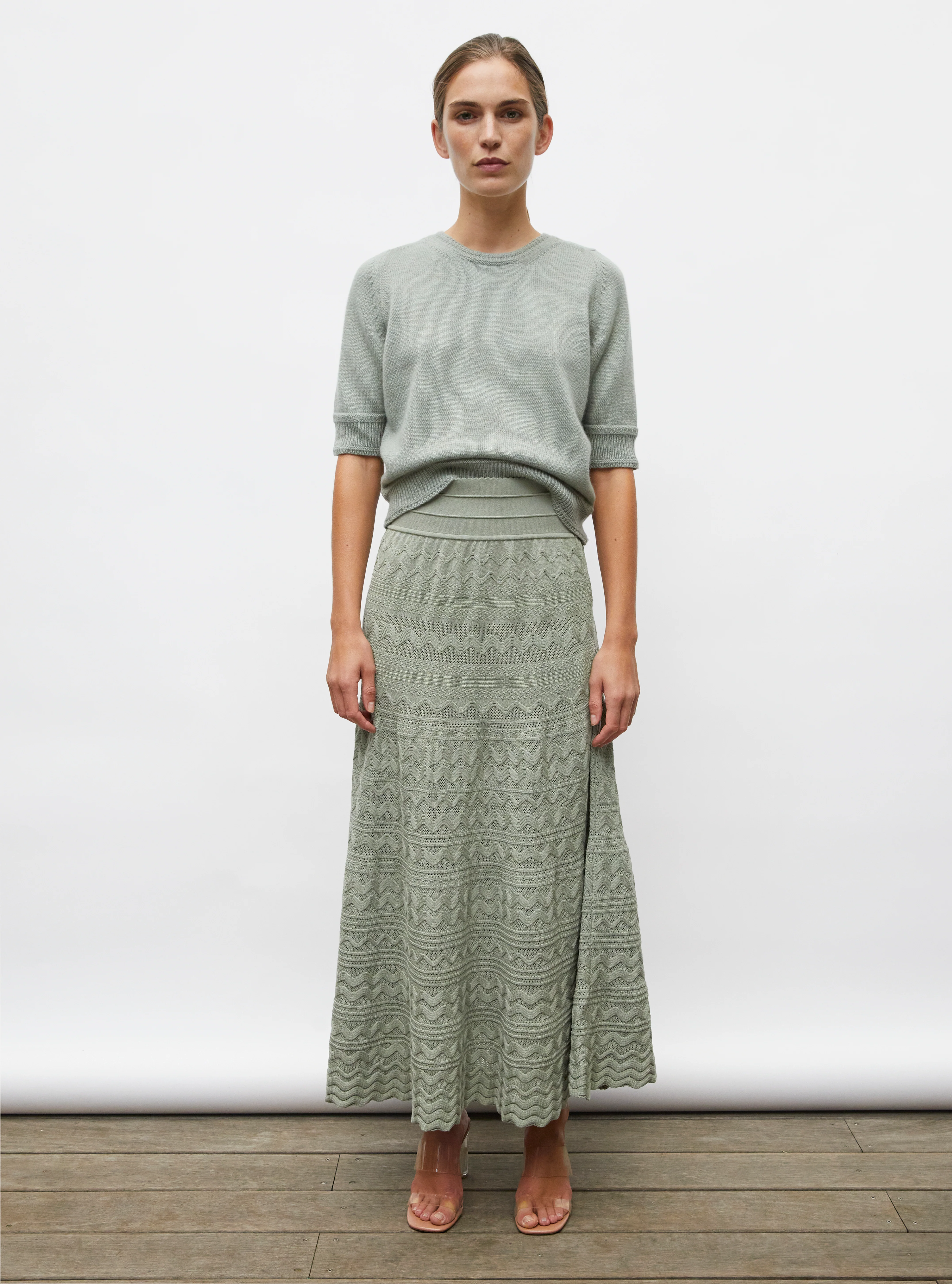 jupe longue maille croquet