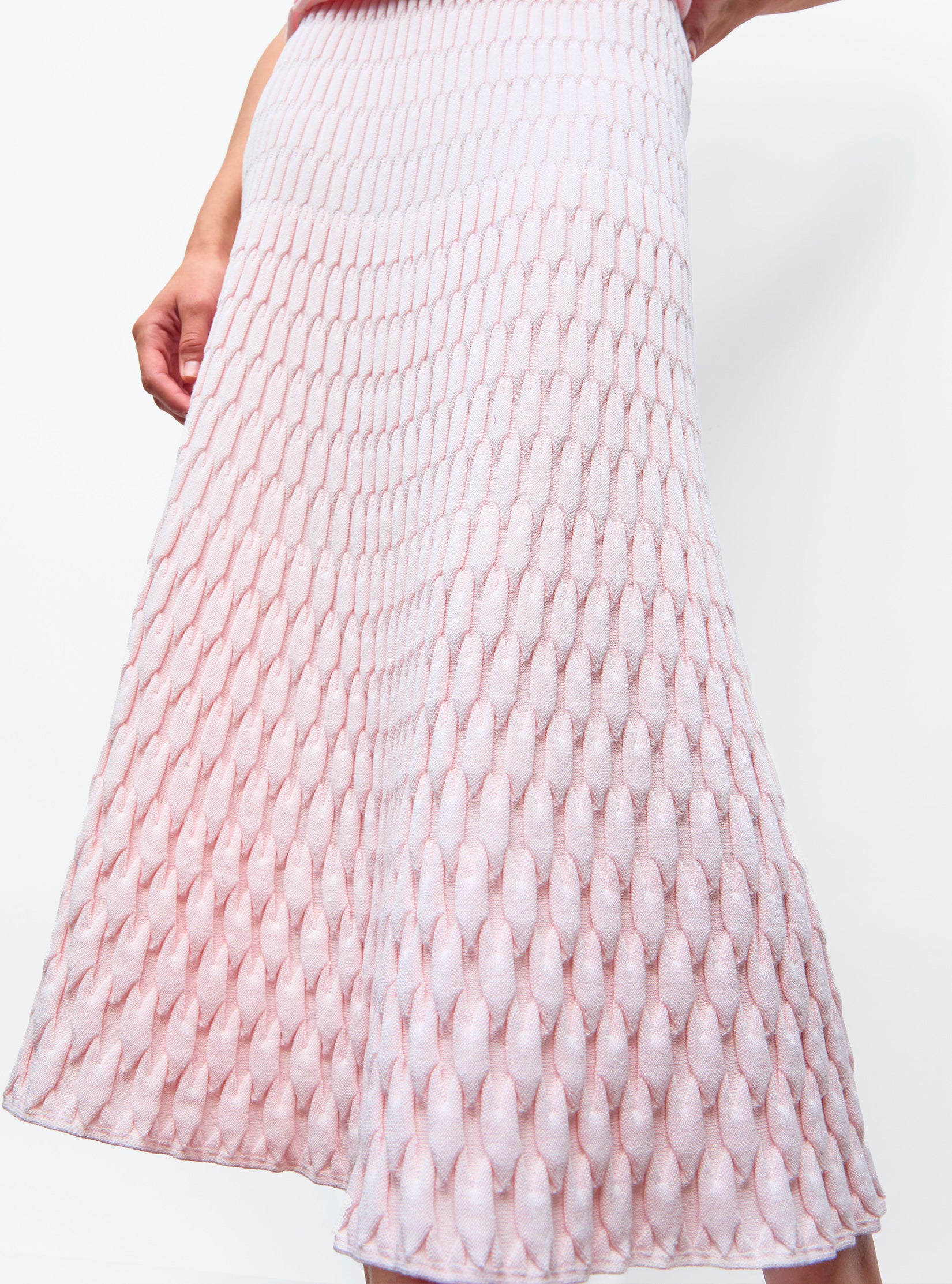 jupe longue maille zellige unie - Image 2