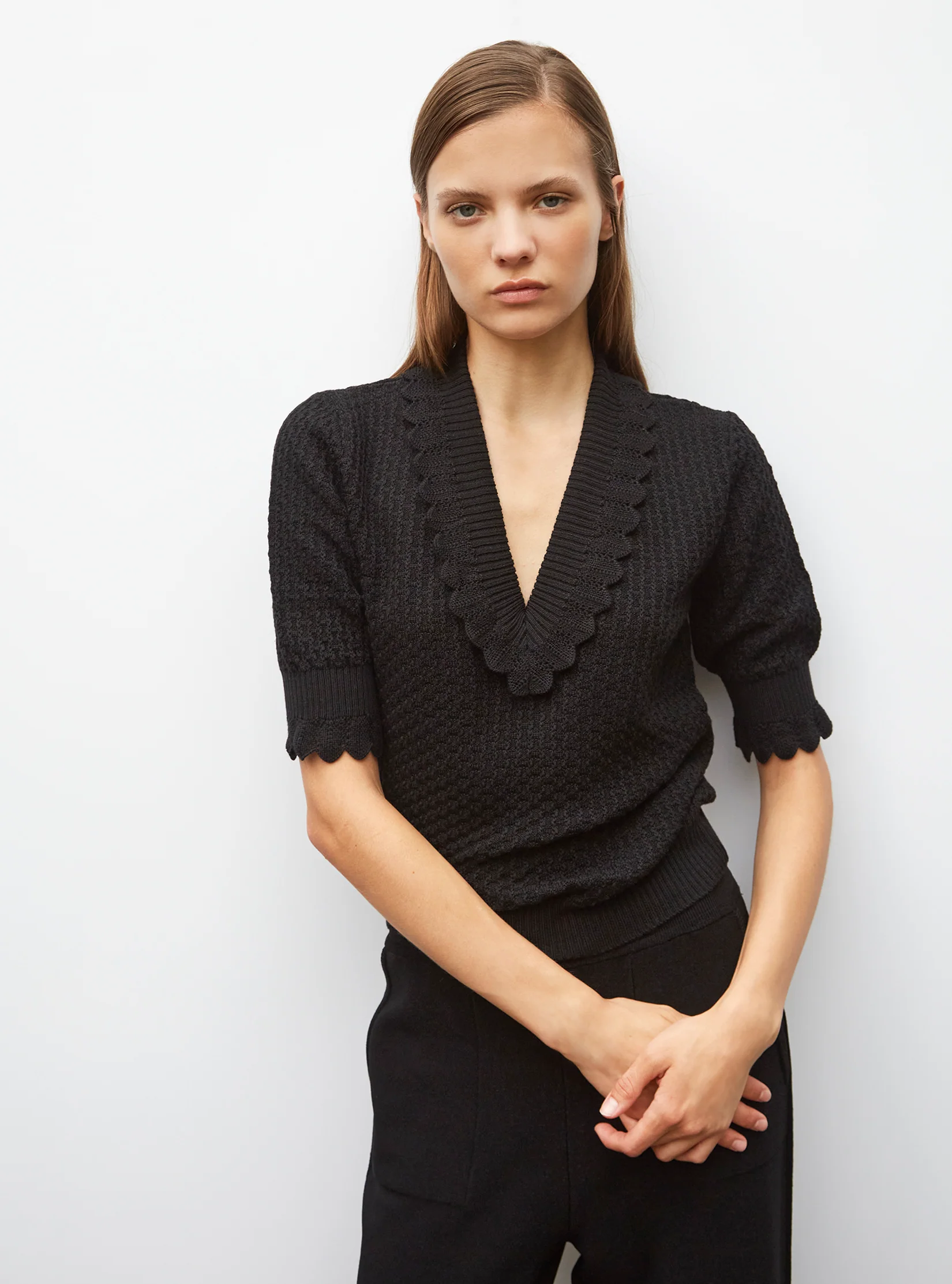 pantalon taille haute maille - Image 4