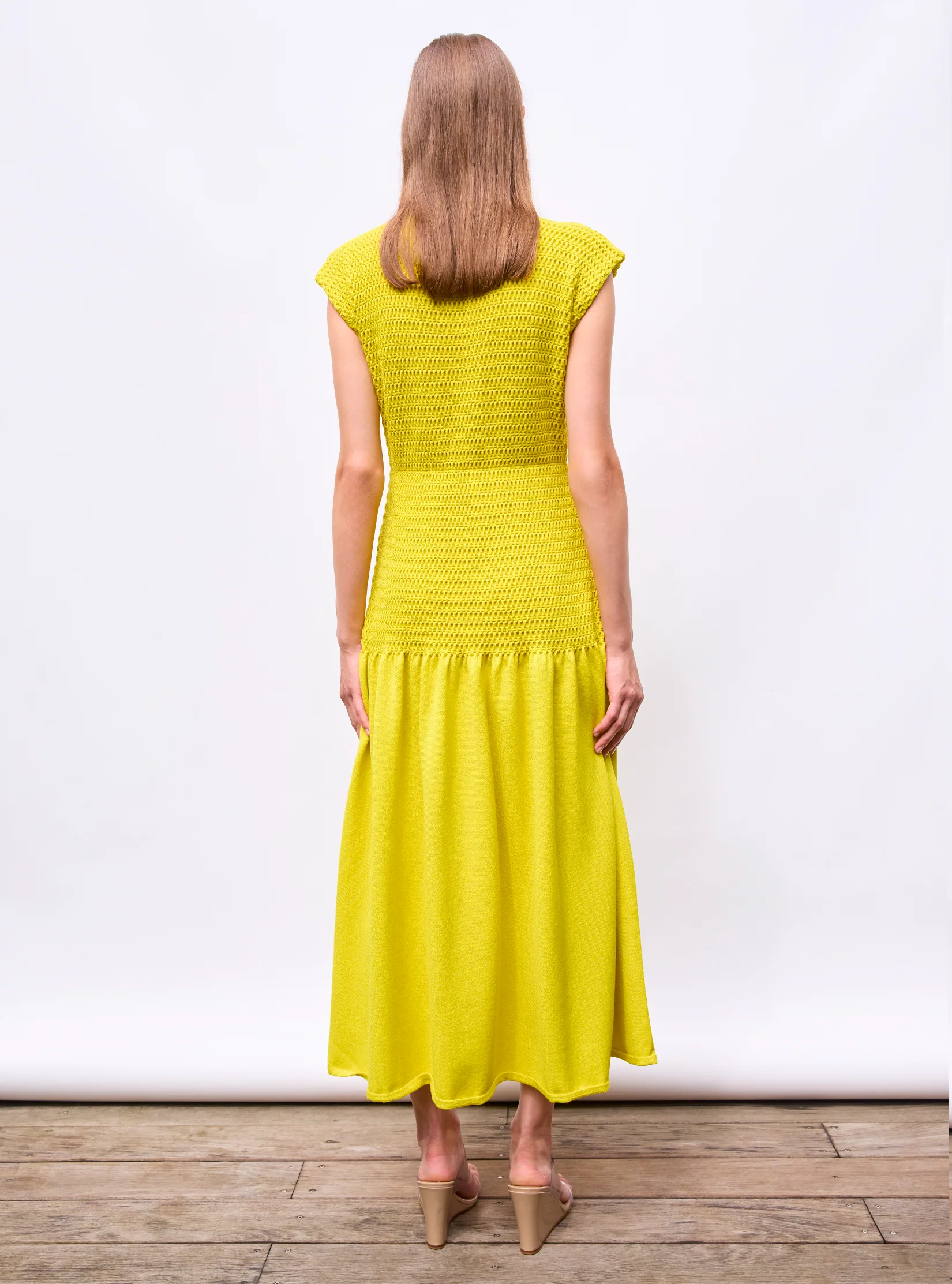 robe longue maille smockée - Image 3