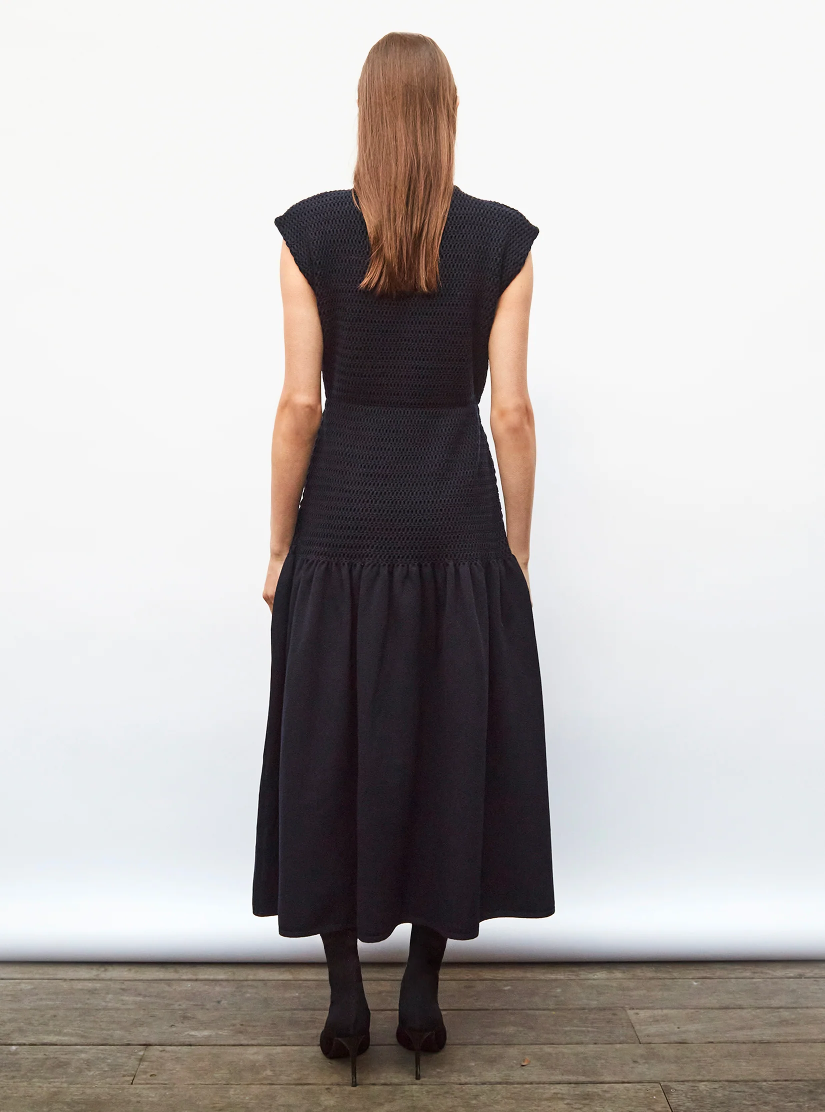 robe longue maille smockée - Image 4