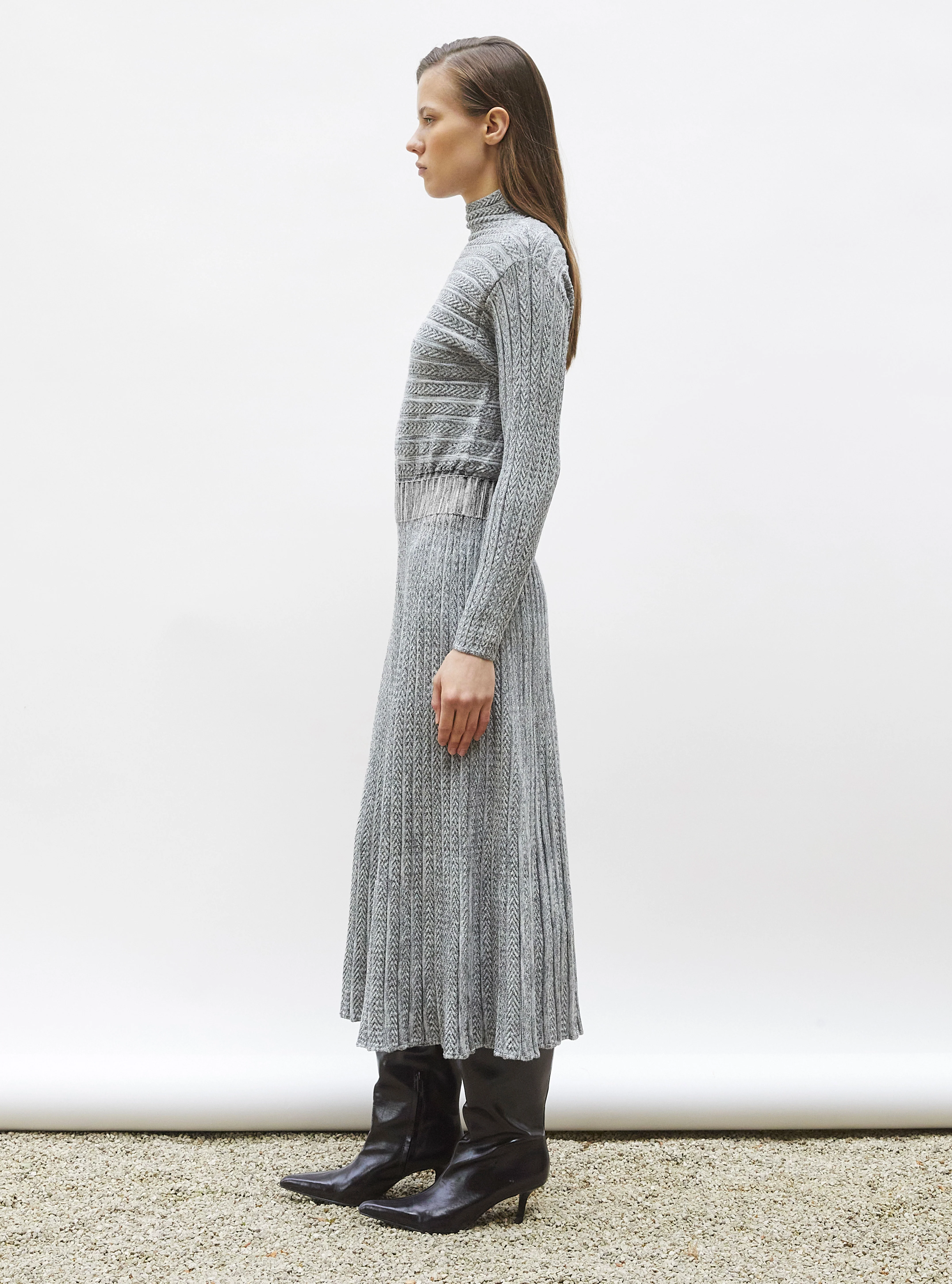 robe longue maille plissée - Image 3