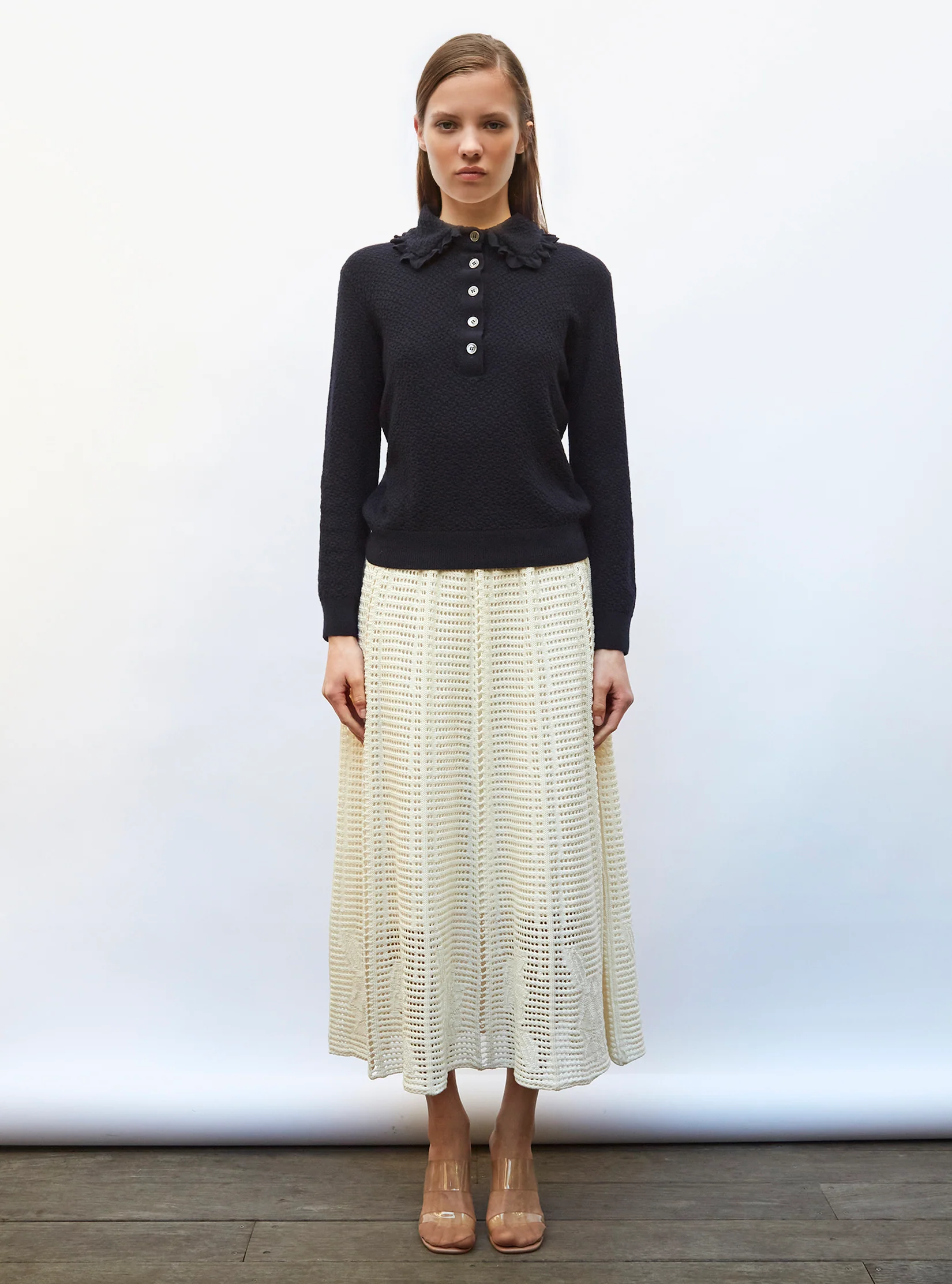 polo couture en maille damier - Image 3