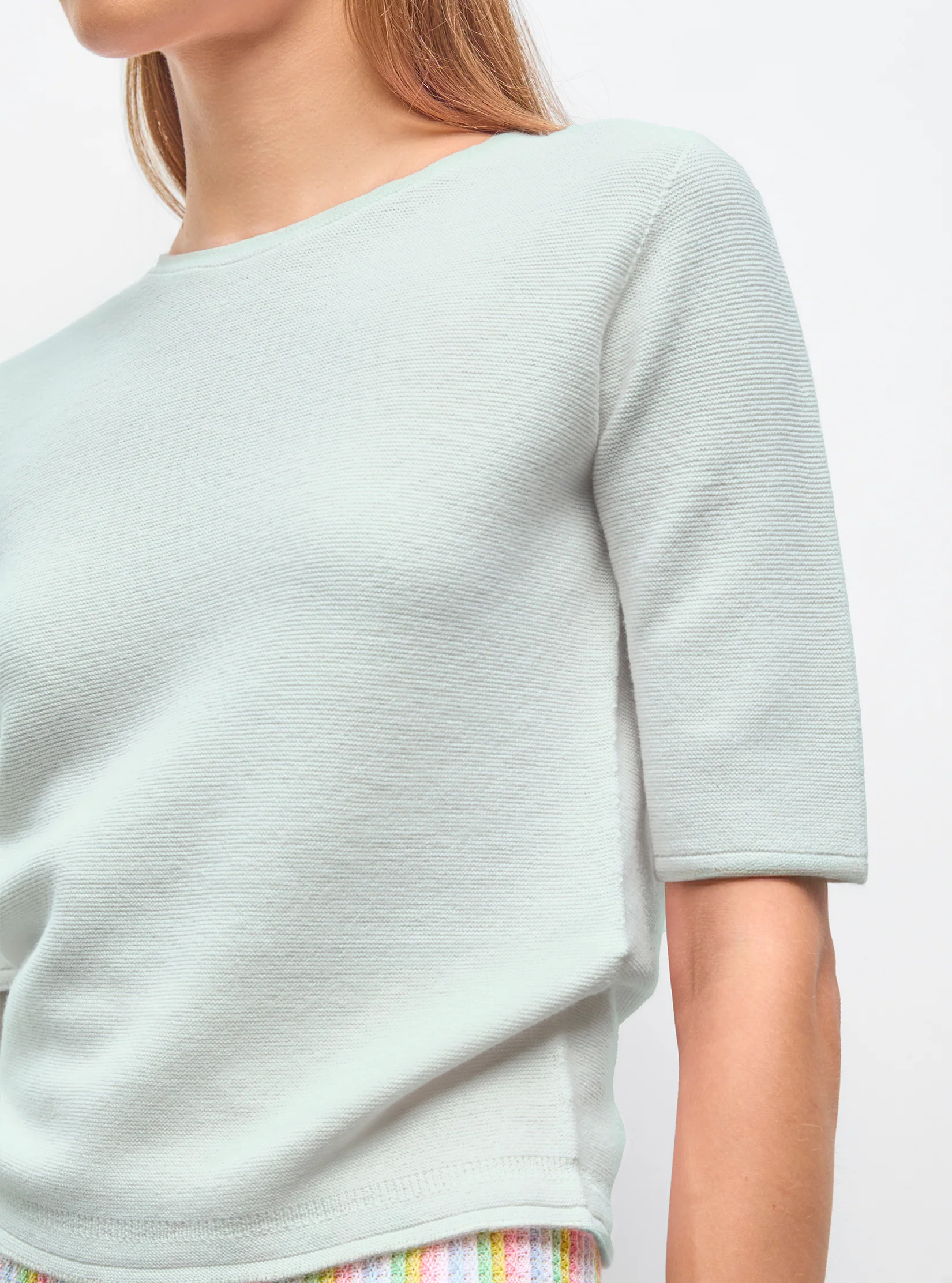 top fin maille manches coudes - Image 2