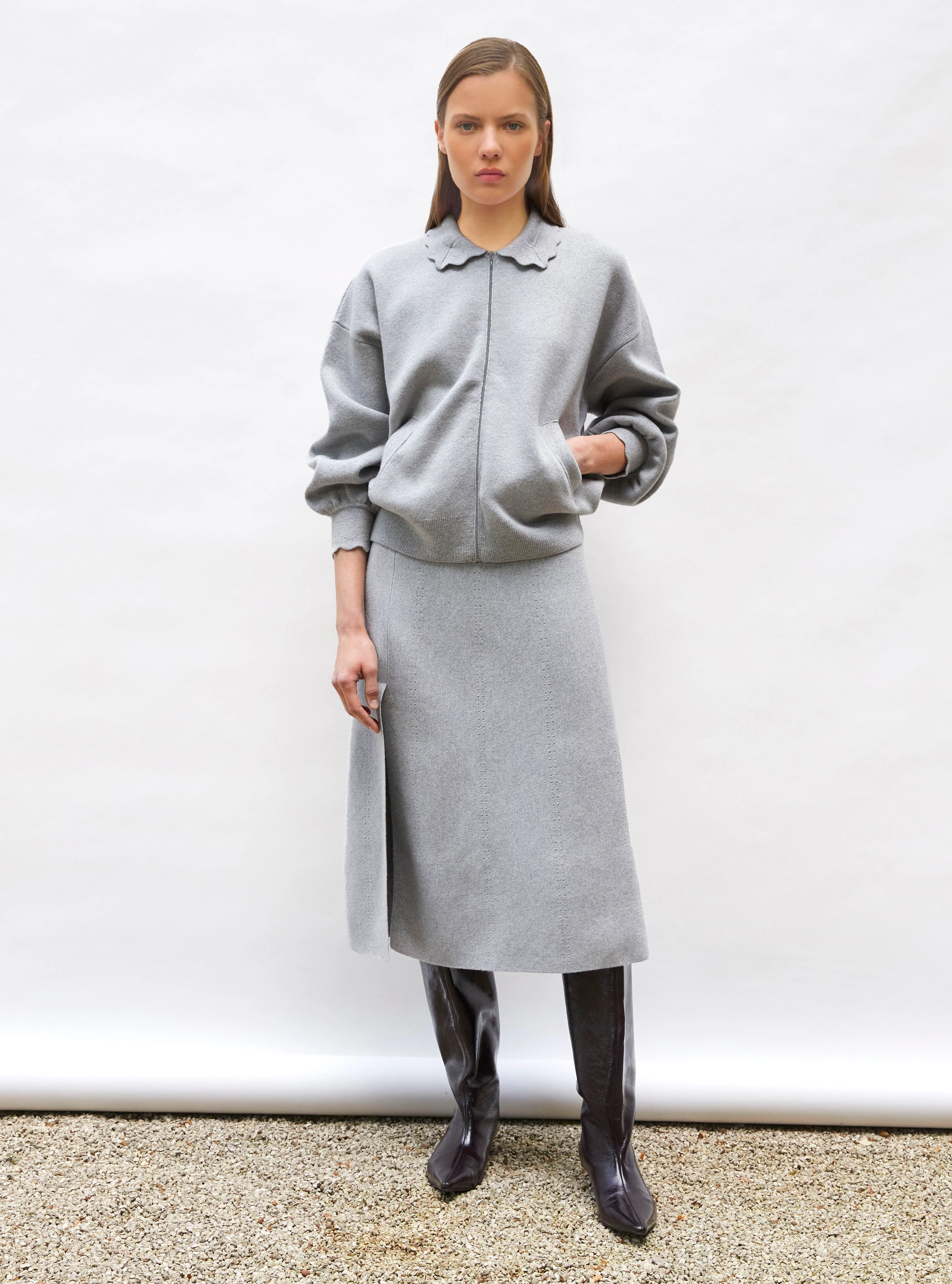veste en maille col croquet - Image 2