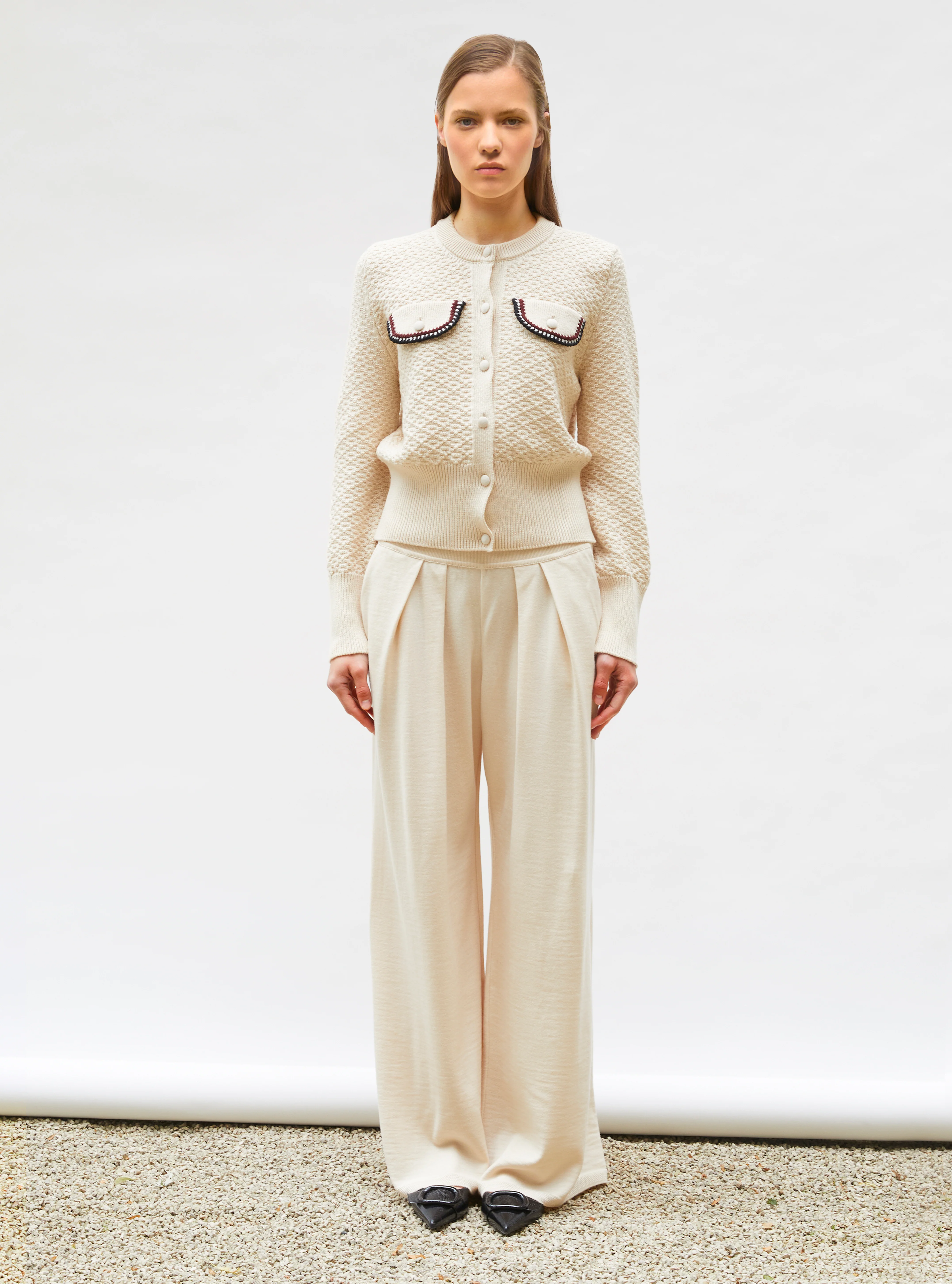 veste maille brodée main - Image 3